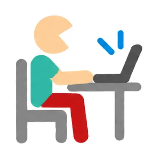 Illustration: Person arbeitet am Laptop